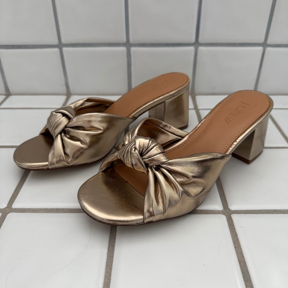 J Crew Knotted block-heel sandals